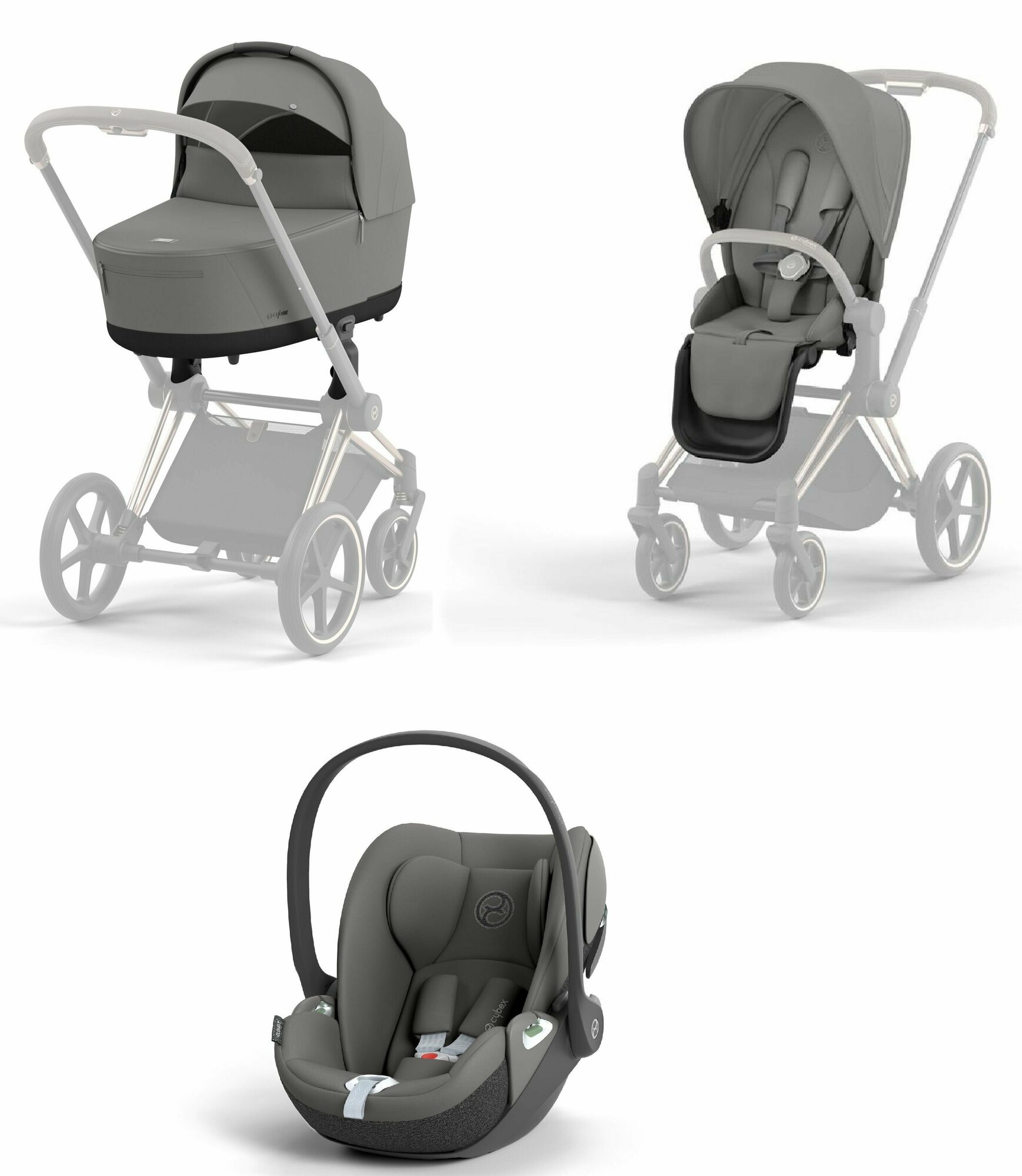 Cybex Priam IV Коляска 3 в 1, шасси IV Rose Gold/Mirage Grey