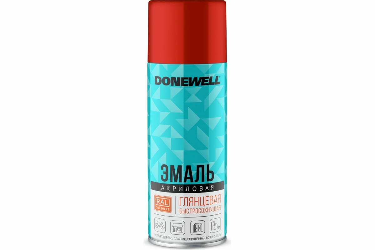 DONEWELL Эмаль универсальная акриловая RAL 3020 красная глянцевая DW-A3020