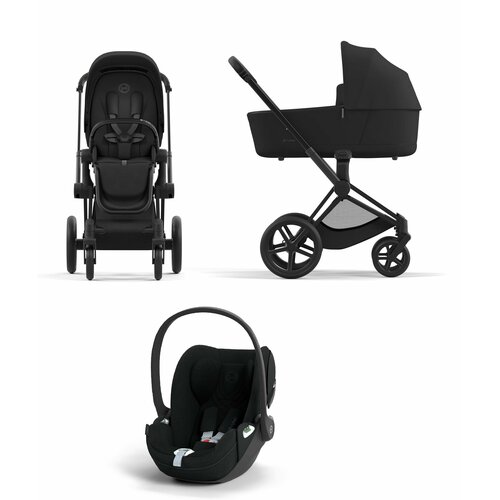 Коляска 3 в 1 NEW Cybex PRIAM IV Sepia Black шасси Matt Black с автолюлькой SB (Plus)