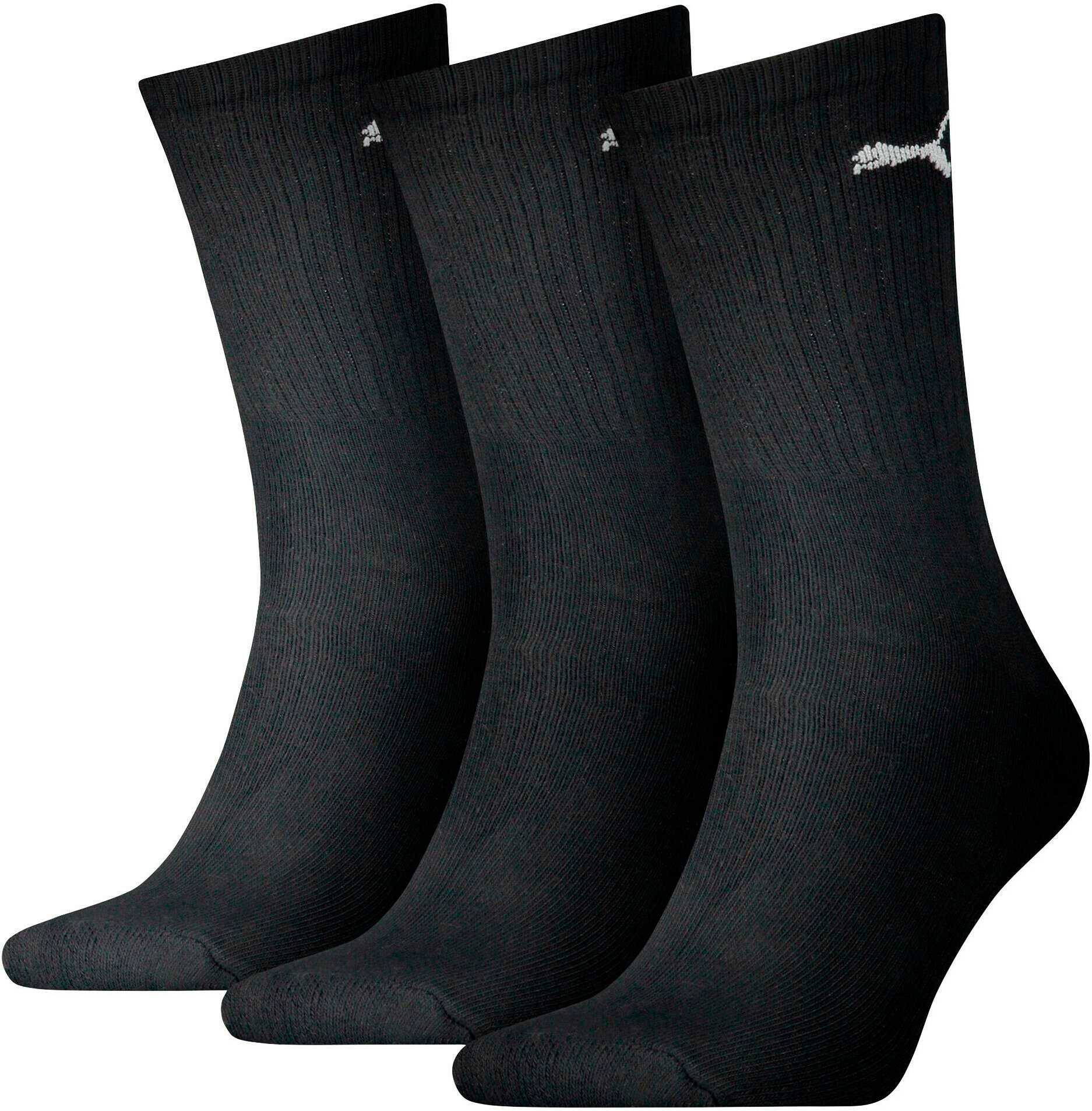 Носки PUMA, комплект, 3 пары, размер 3942, черный