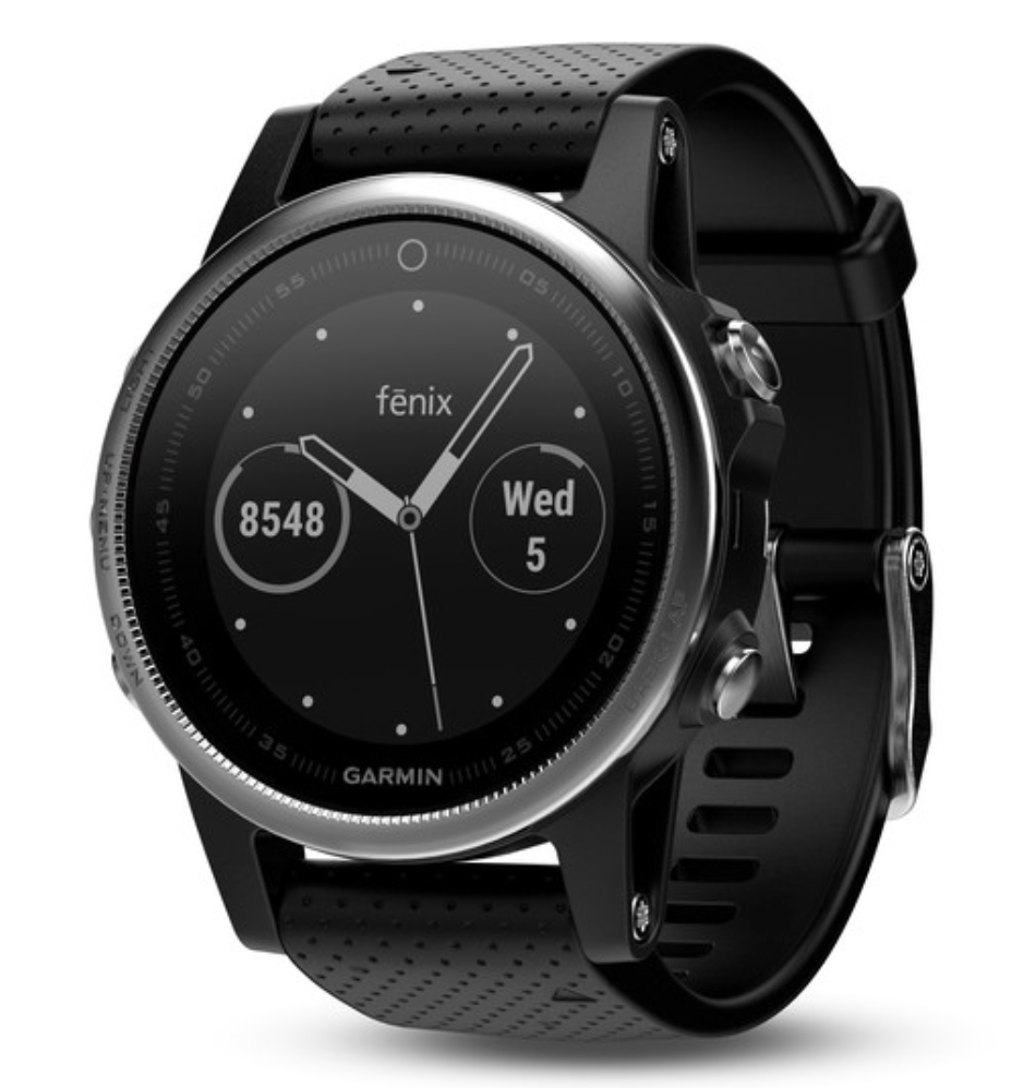 Garmin Fenix 5S Silver with Black Band sn:568041658