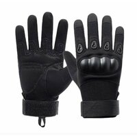 Тактические перчатки для мужчин полнопалые T01 / Перчатки с защитой костяшек боевые военные, для рыбалки, охоты и туризма, размер M, чёрный