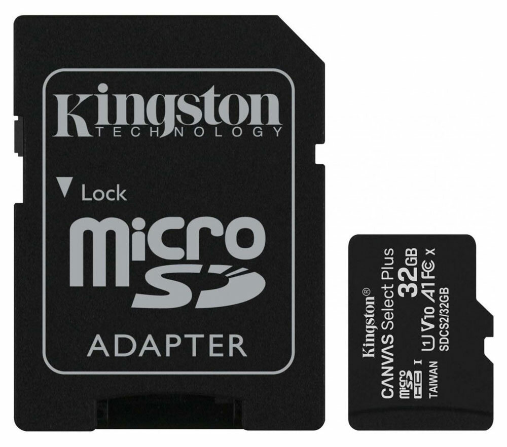 Kingston / Canvas Select Plus / Карта памятиMicro Class 10 UHS-I A1 32Gb