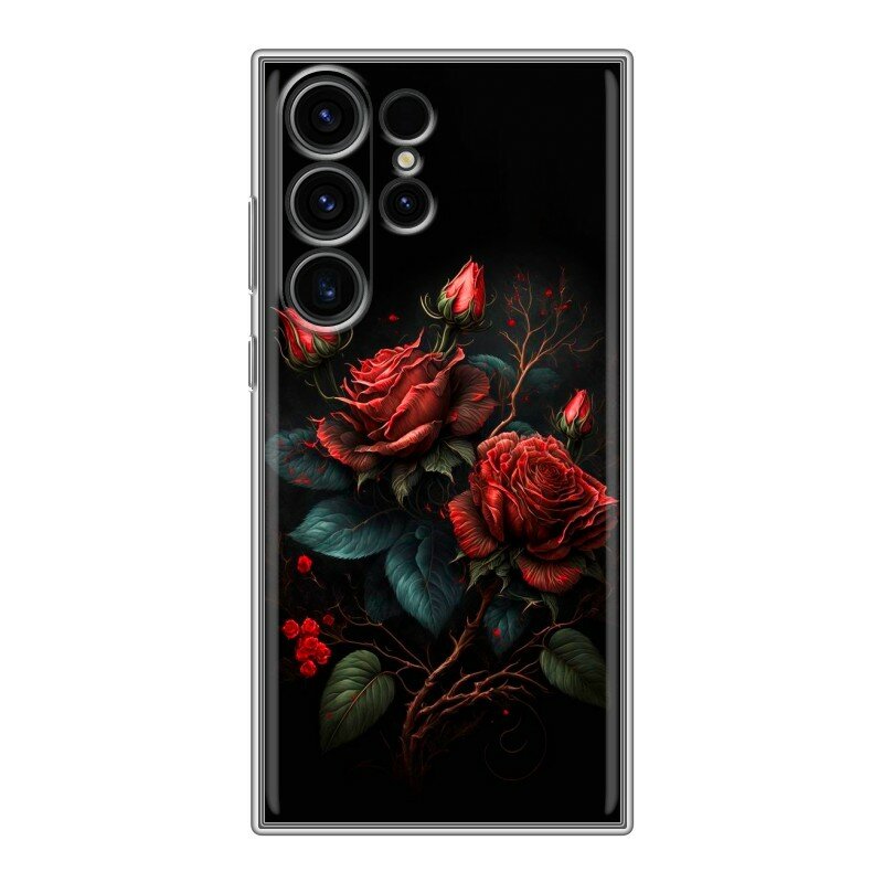 Дизайнерский силиконовый чехол для Гэлакси С23 Ультра / Samsung Galaxy S23 Ultra Розы