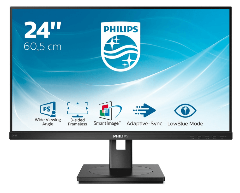 Монитор 23,8" Philips 242S1AE, FHD, IPS, VGA, DVI, HDMI, DP Черный 242S1AE/00 - фото №5
