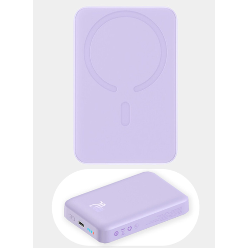 Внешний аккумулятор Baseus Magnetic Mini Wireless Fast Charge Power Bank 10000mAh 20W Purple PPCX110105 509000₽