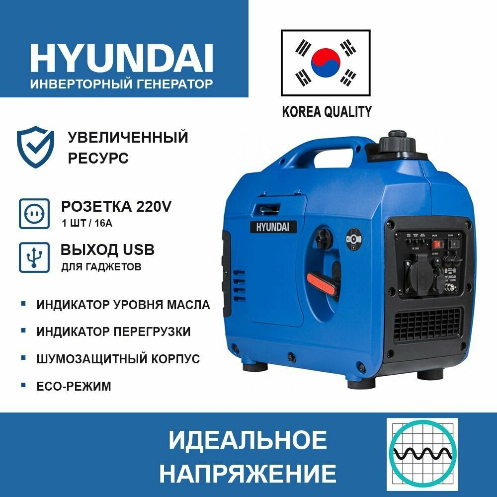 Генератор Hyundai HHY 1050Si 1.2кВт