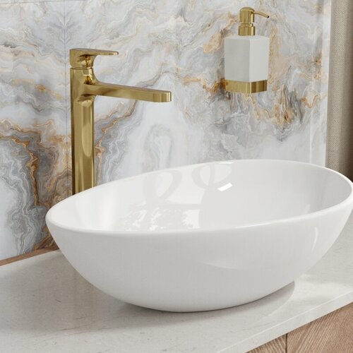 Смеситель для раковины WasserKRAFT Neckar 2103H из латуни с PVD-покрытием 