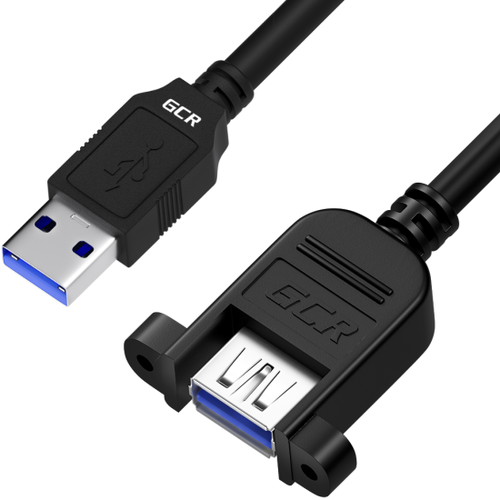 Удлинитель Gcr 3.0m USB 3.0 (USB 3.2 Gen 1), AM/AF крепление под винт, 5 Гбит/с, черный, -54570 кабель удлинительный usb a m usb a f 3м telecom tus708 3m