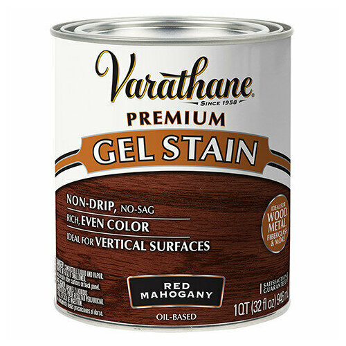 Морилка - тонирующий гель универсальный для внутренних и наружных работ Varathane Premium Gel Stain 0,946л Красный махагон