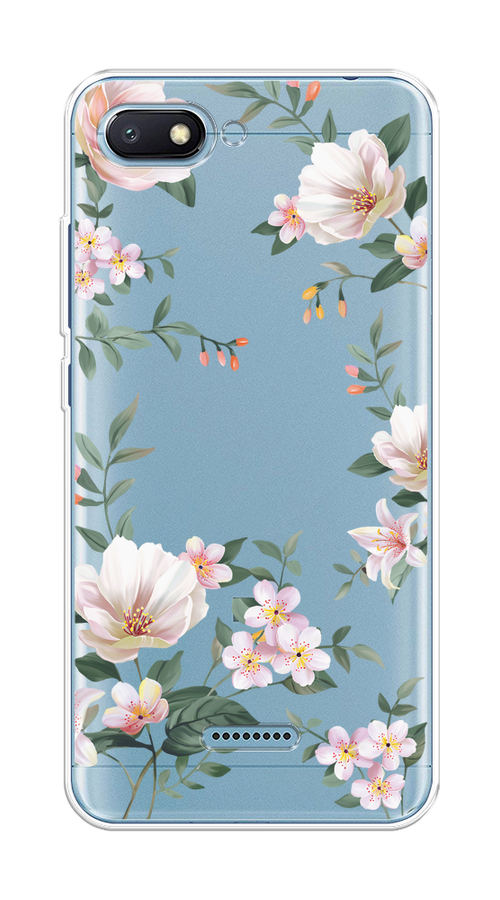 Силиконовый чехол "Beautiful white flowers" на Xiaomi Redmi 6A / Сяоми Редми 6А