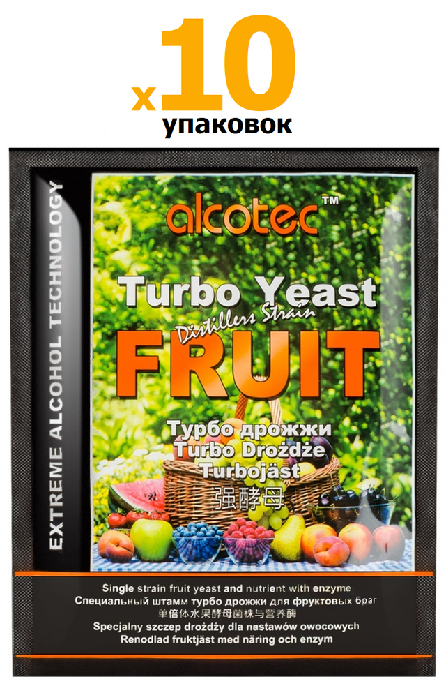 Дрожжи спиртовые Alcotec Fruit Turbo, 10 шт. 600 гр.