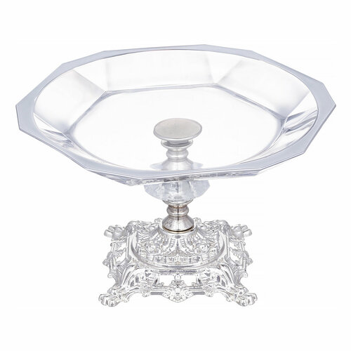 Блюдо шестигранное н/н 18см, металл с платиной