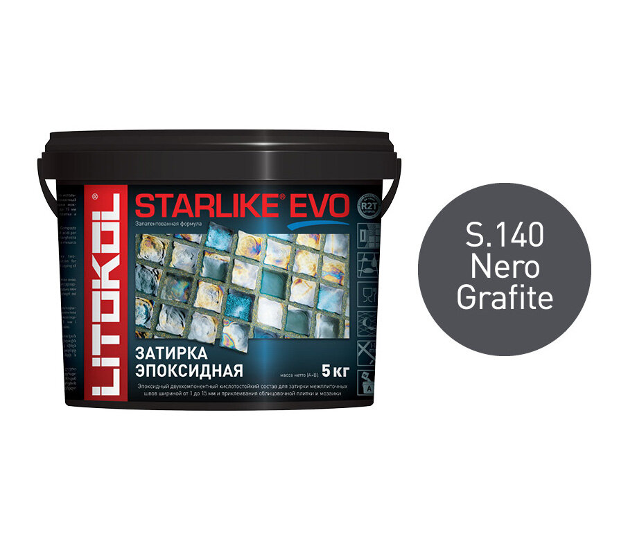 Затирка Litokol Starlike Evo S.140 nero grafite 5 кг - фотография № 15