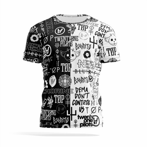 фото Футболка panin brand, размер 4xl, белый, черный