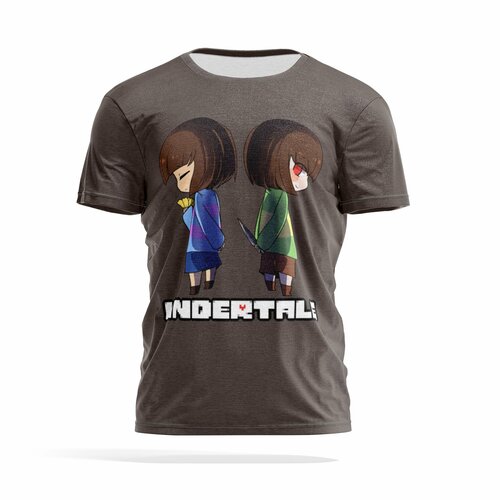 фото Футболка panin brand, размер l, коричневый, серый