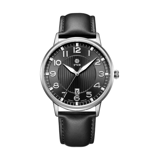Наручные часы УЧЗ 3078L-1, черный, серебряный