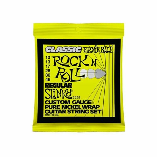 Ernie Ball 10-46, Pure Nickel Slinky. Комплект струн для электрогитары