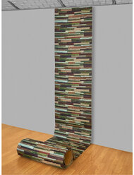 Самоклеящаяся ПВХ 3D-панель для стен в рулоне LAKO DECOR, Деревянная кладка 77777, 70x600см, толщина 6мм