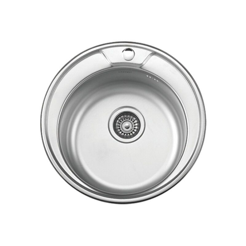 фото Мойка нерж. врез. круг. LEDEME 490*170 (0,6мм) выпуск 3 1/2" матовая L74949-6