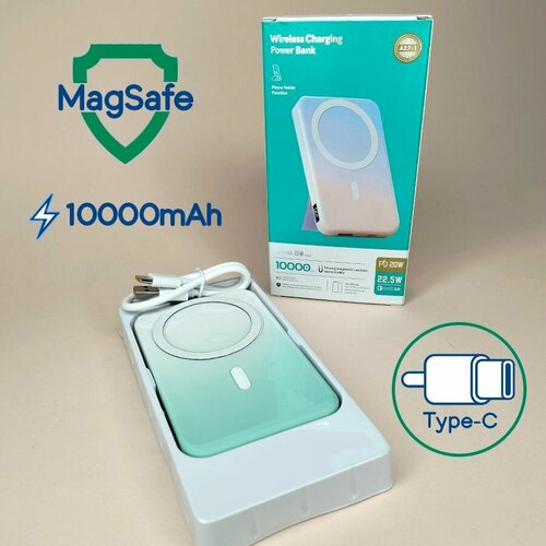 MagSafe цветной внешний аккумулятор 10000 mAh для телефона беспроводная быстрая зарядка подставка MagSafe power bank quick charge 258000₽