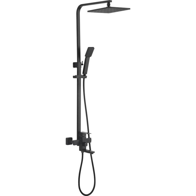 фото Душевая система LEDEME картридж 40мм с тропическим душем, поворотным изливом 180° черный L2433B