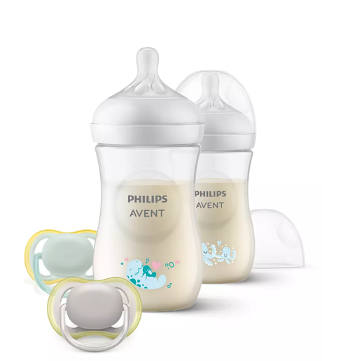 Набор Philips Avent Natural Response SCD837/11: 2 бутылочки 250 мл (декор), 2 пустышки ultra soft 0-6 мес.