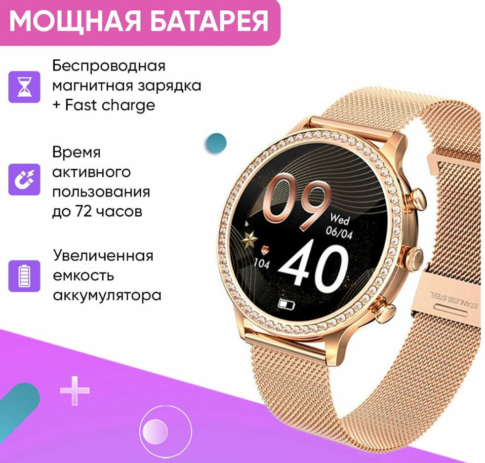 Женскиеарт часы SMART PRESENT умные наручные круглые LW06