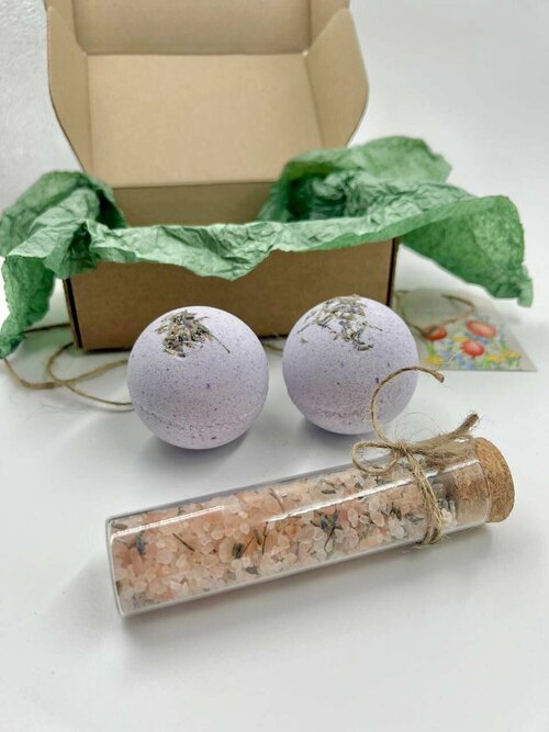Подарочный набор из бомбочек для ванны с солью Лаванда