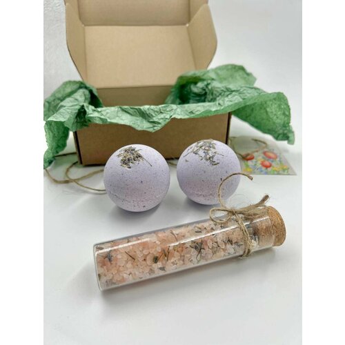 Подарочный набор из бомбочек для ванны с солью Лаванда