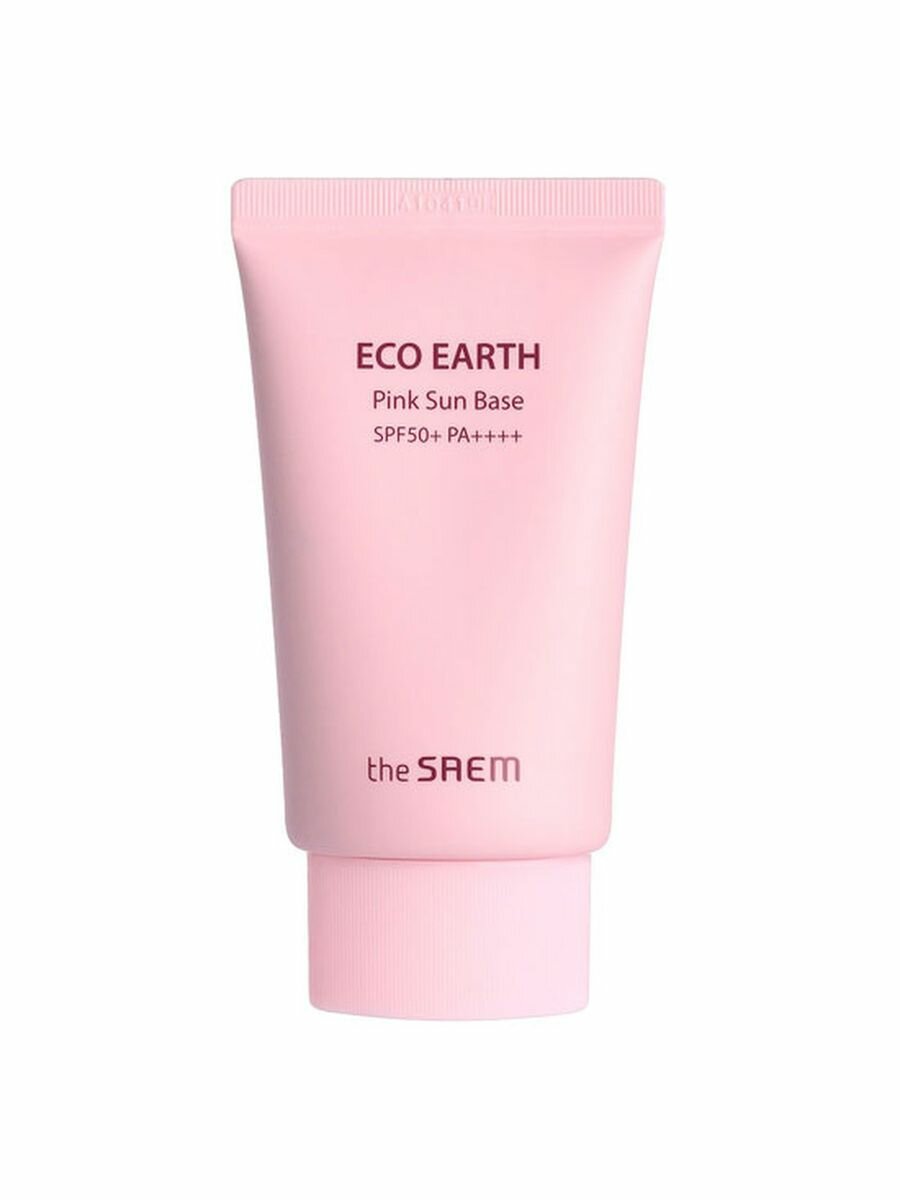 Крем-база для лица солнцезащитная с каламиновой пудрой, Eco Earth Pink Sun Base SPF 50+ PA++++, THE SAEM, 8806164178348