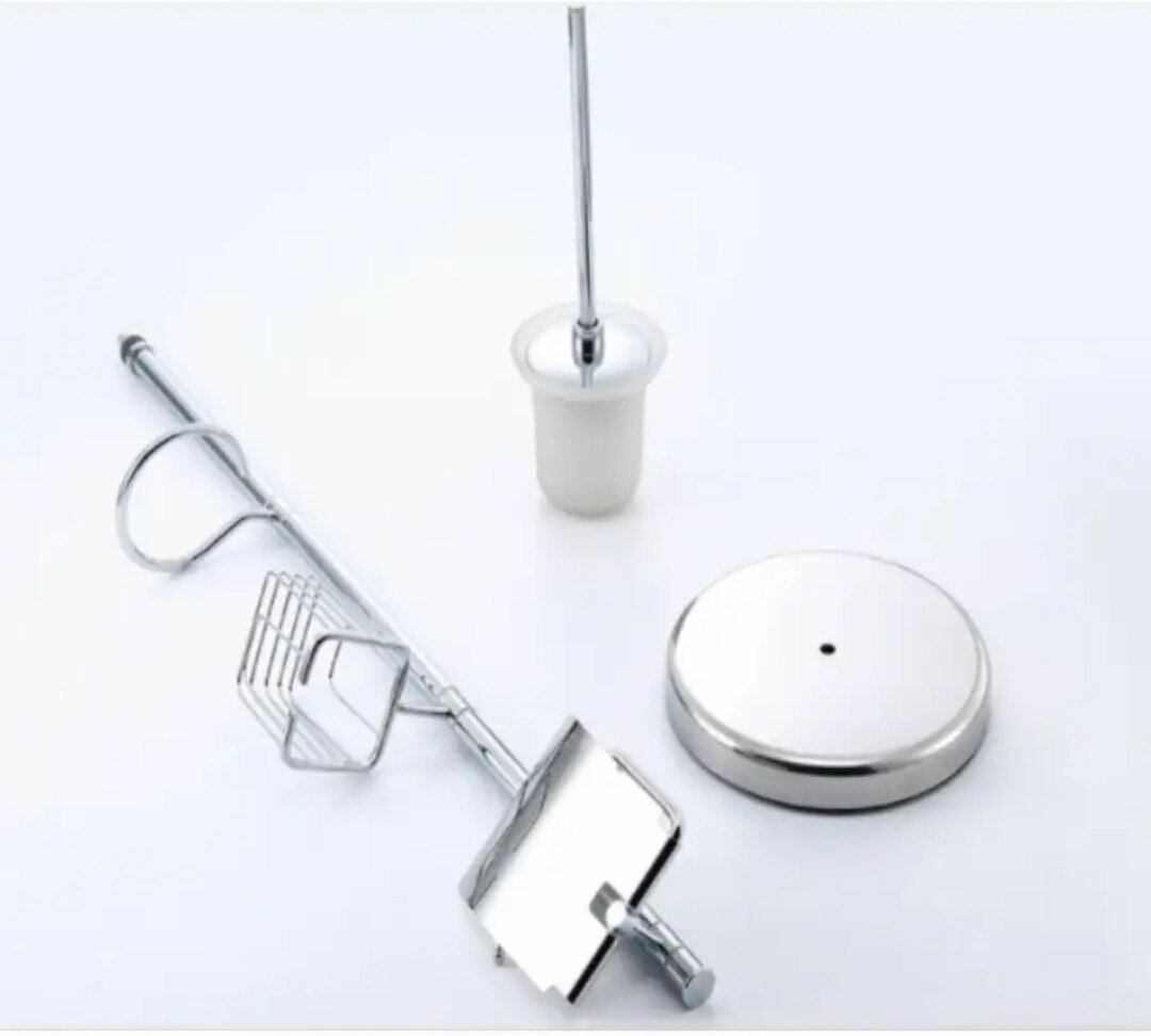 Стойка напольная Hansen HA3025, для туалетного ершика и бумаги, хром, латунь — фото 1