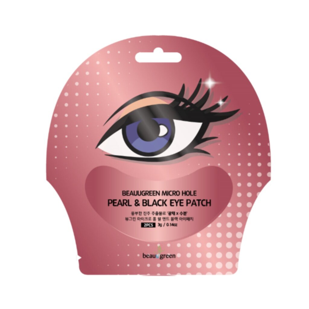 Осветляющие патчи для кожи вокруг глаз с жемчугом и экстрактом трюфеля Micro Hole Pearl & Black Eye Patch, 2шт, BeauuGreen, 8809389035465