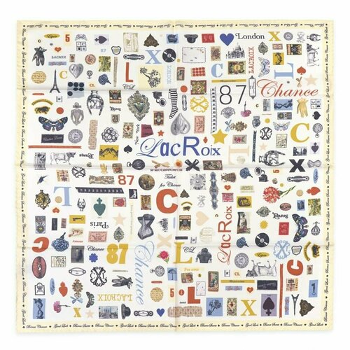 фото Платок christian lacroix, натуральный шелк, 70х70 см, бежевый