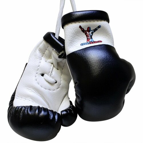 фото Боксерские перчатки на веревочке спортфайтер new чёрные рэй-спорт