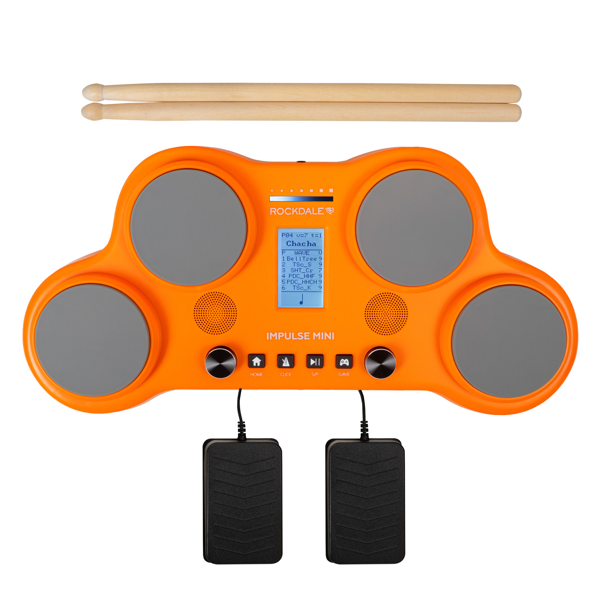 Портативная электронная ударная установка ROCKDALE Impulse Mini Orange