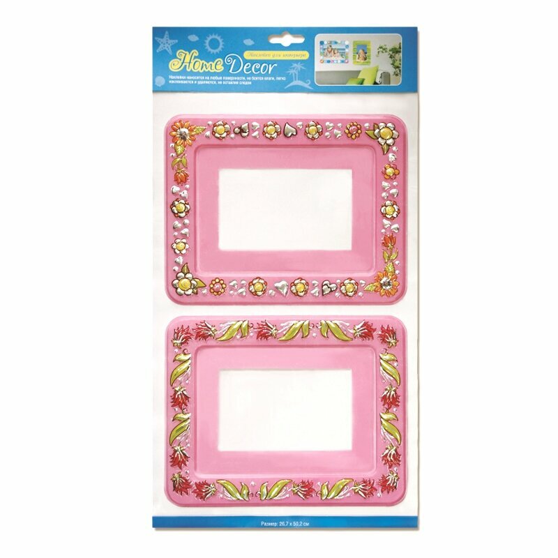 фото Стикер Witerra TS 006 Фоторамка "Цветочный орнамент" розовый
