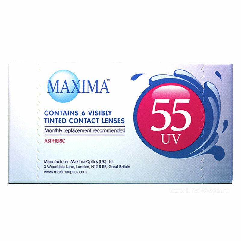 Линзы контактные MAXIMA (Максима) 55 UV Aspheric мягкие (-2.00/8.6/14.2) 6 шт. CooperVision Manufakturing GB - фото №3