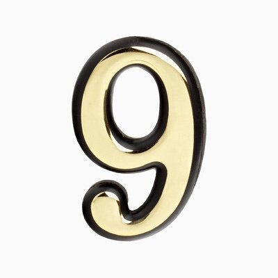 Цифра дверная аллюр большая пластик "9" золото - фотография № 5