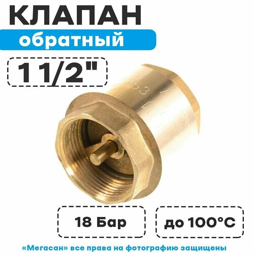 Клапан обратный с латунным штоком 1 1/2