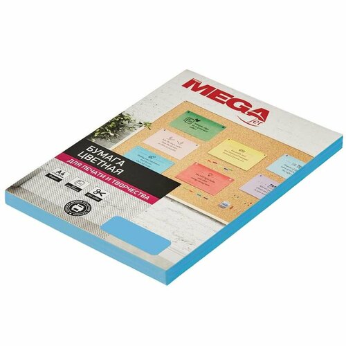 Бумага цветная ProMEGA jet, А4, 80 г, голубой интенсив, 100 листов