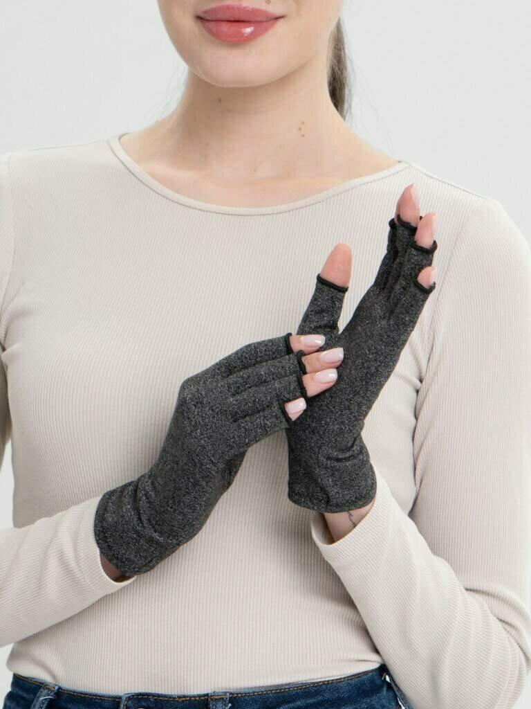 Компрессионные перчатки / Эластичные перчатки с половинными пальцами, S