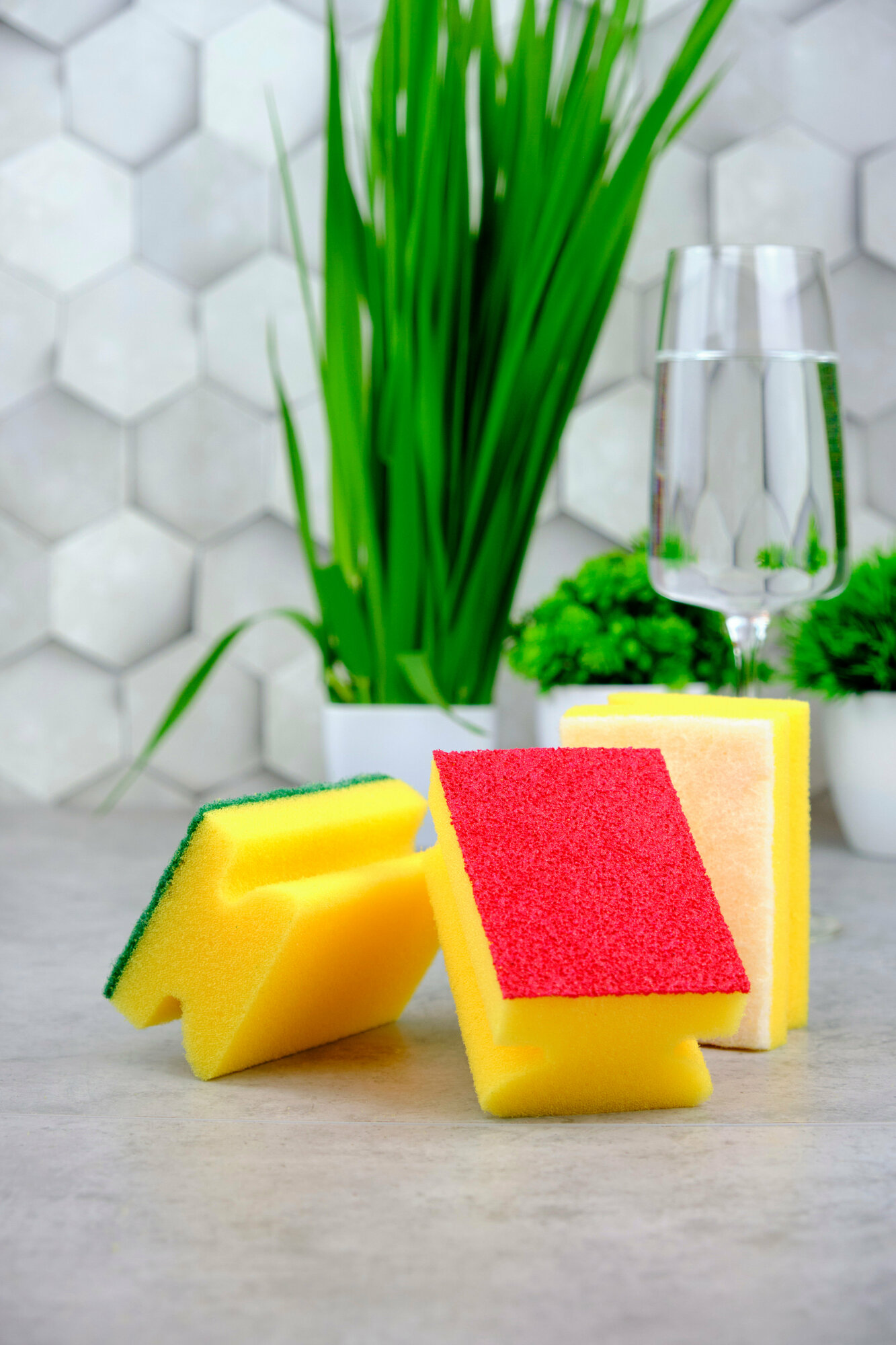 фото Губки для посуды профильные набор из 3шт