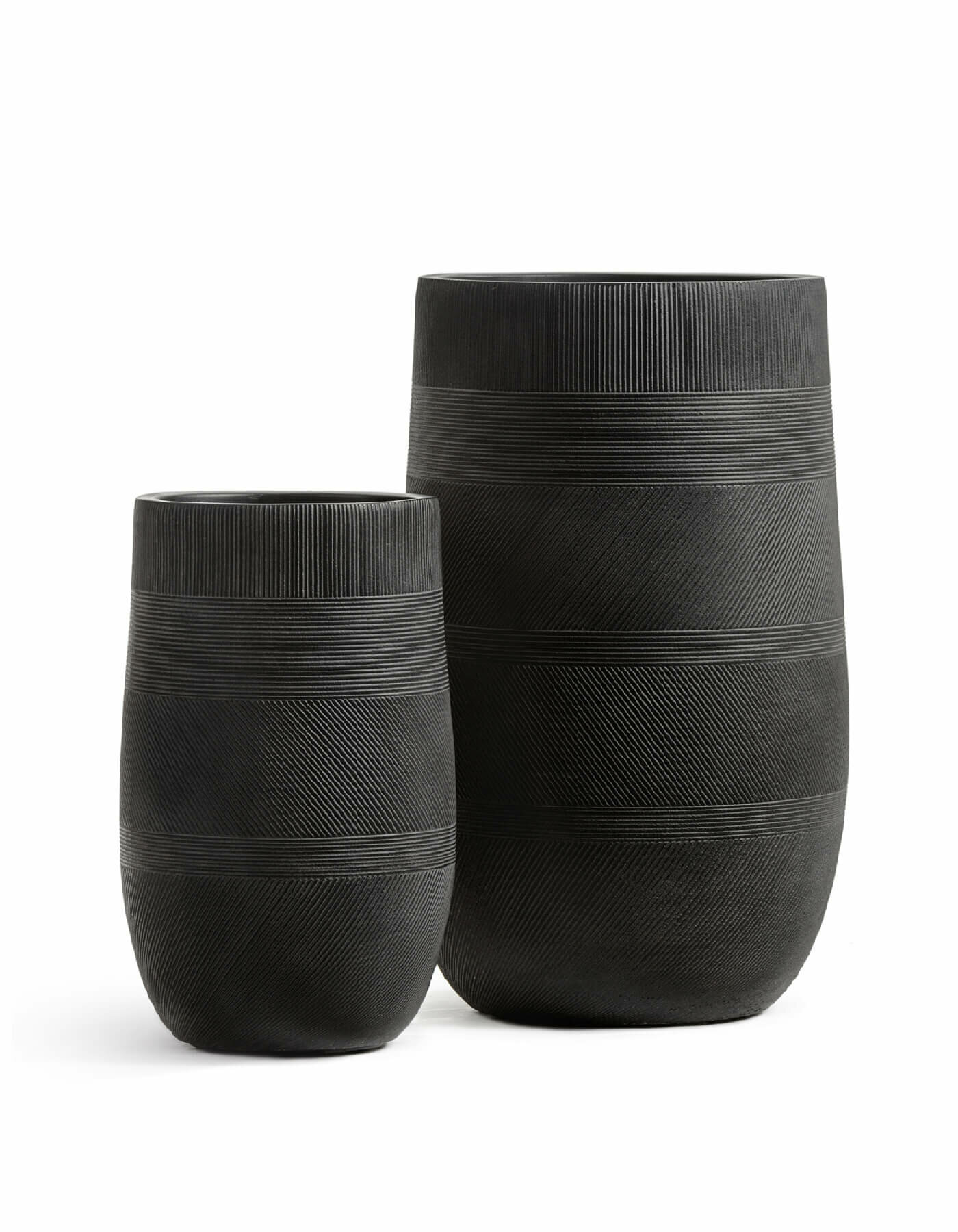 фото Кашпо TREEZ Ergo Graphics Высокая округлая чаша Чёрный графит