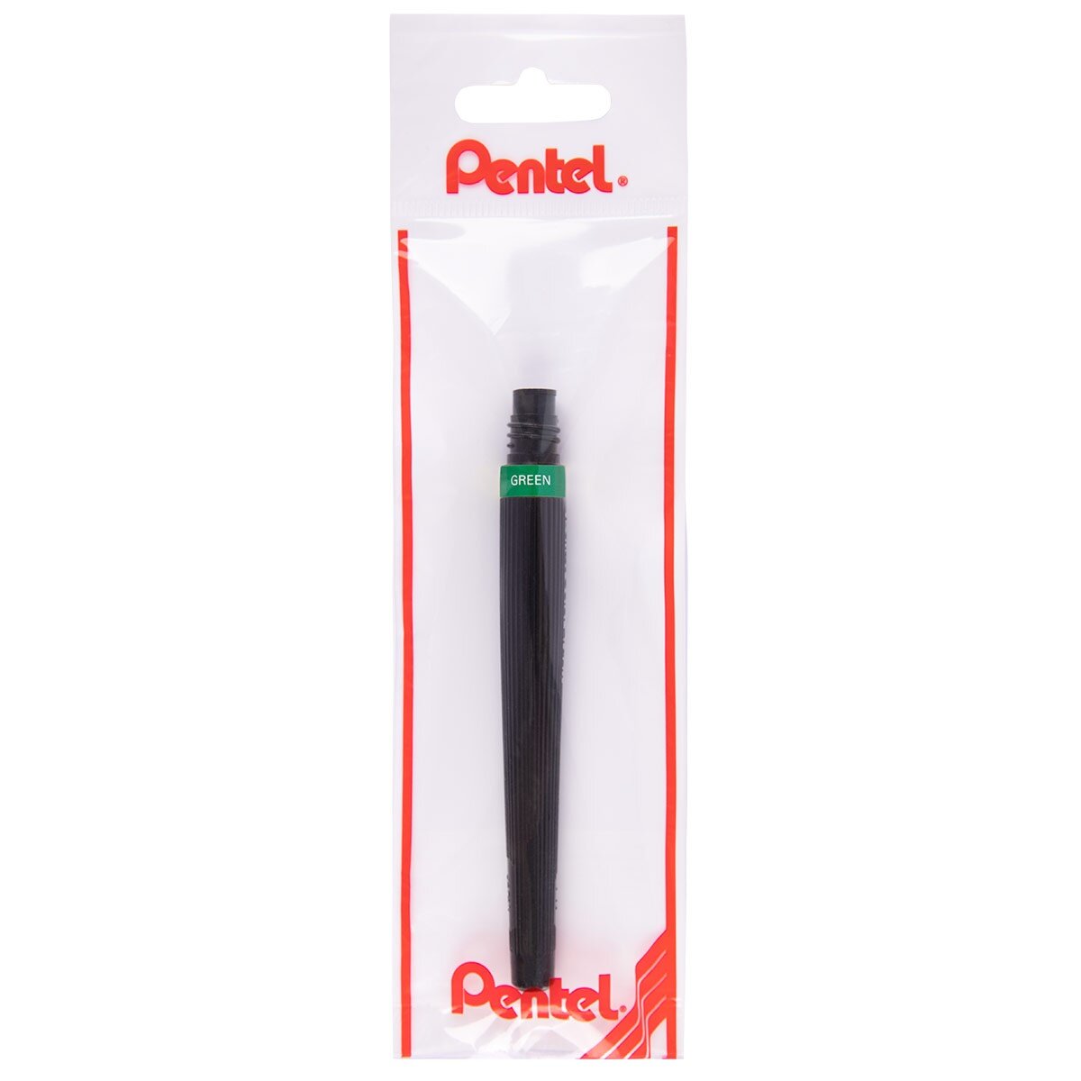фото Сменный картридж для кисти Pentel с краской, Colour Brush GFL, круглое тонкое, зеленый