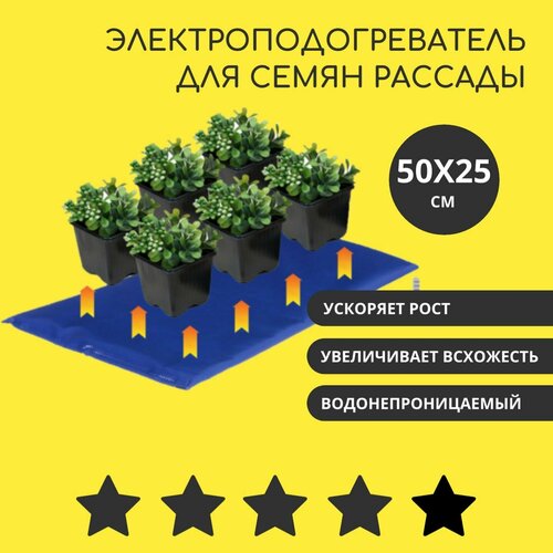 Электроподогреватель для проращивания семян рассады ТеплоМакс 50х25 см 103000₽