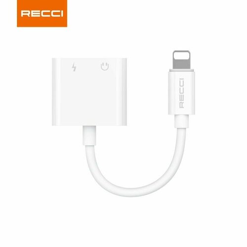 Переходник-конвертер Recci RDS-A01 2 in 1 Lightning for iPhone - White