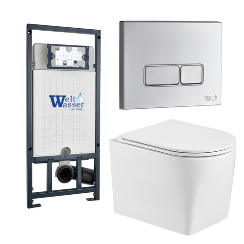Унитаз с инсталляцией WeltWasser MARBERG 507 + NESENBACH 004 GL-WT + MAR 507 SE