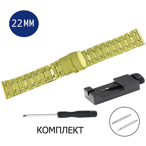 фото Браслет axiver, фактура полуглянцевая, диаметр шпильки 1.78 мм, размер 22мм, золотой
