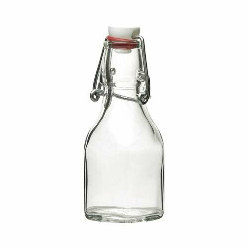 Бутылка с пробкой "Свинг", стекло, пластик,125мл, диаметр 60, высота 134, длина 50, ширина 50мм